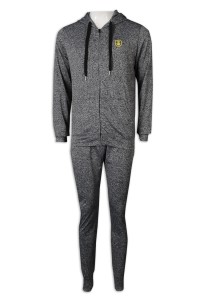WTV171 Sports Suit Men's Coat Pants with Hat Thick Hat Rope Rubber Band Sports Pants Special Store front view
